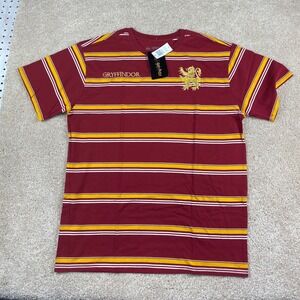 Harry Potter Gryffindor Striped T-Shirt BoxLunch Maroon Gold Men LG New